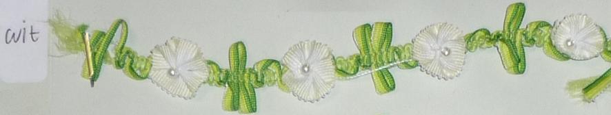 Blumenband mit Perle 15mm (15 yard), Weiss